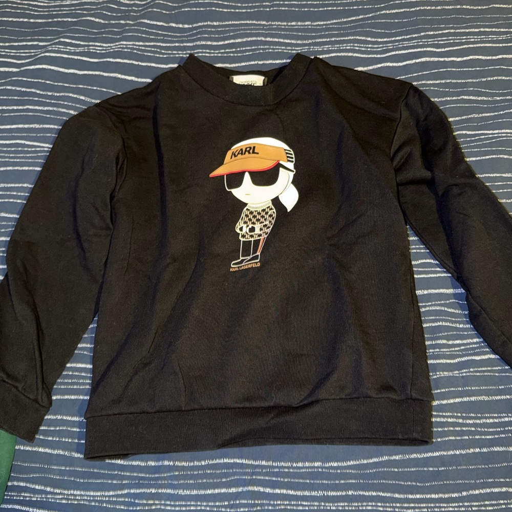 Karl Lagerfeld Black Kids Sweatshirt with Graphic